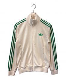 adidas Originals（アディダスオリジナル）の古着「adidas originals　アディカラー 70s モノグラム トラックトップ　トラックジャケット」｜ベージュ×グリーン