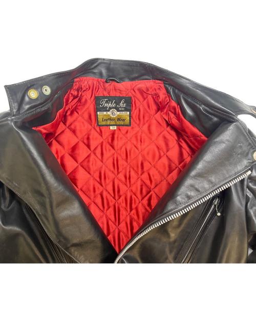 666 LEATHER WEAR（666レザーウェア）666 LEATHER WEAR (666レザーウェア) 666 Leather Wear　ダブルライダースジャケット ブラック サイズ:38の古着・服飾アイテム