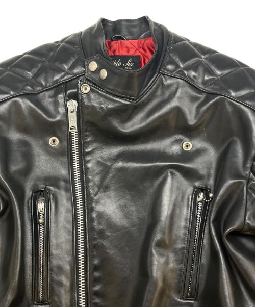 666 LEATHER WEAR（666レザーウェア）666 LEATHER WEAR (666レザーウェア) 666 Leather Wear　ダブルライダースジャケット ブラック サイズ:38の古着・服飾アイテム