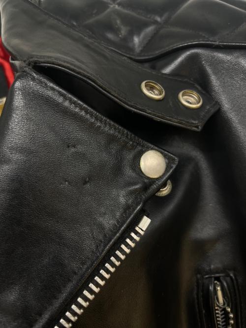 666 LEATHER WEAR（666レザーウェア）666 LEATHER WEAR (666レザーウェア) 666 Leather Wear　ダブルライダースジャケット ブラック サイズ:38の古着・服飾アイテム