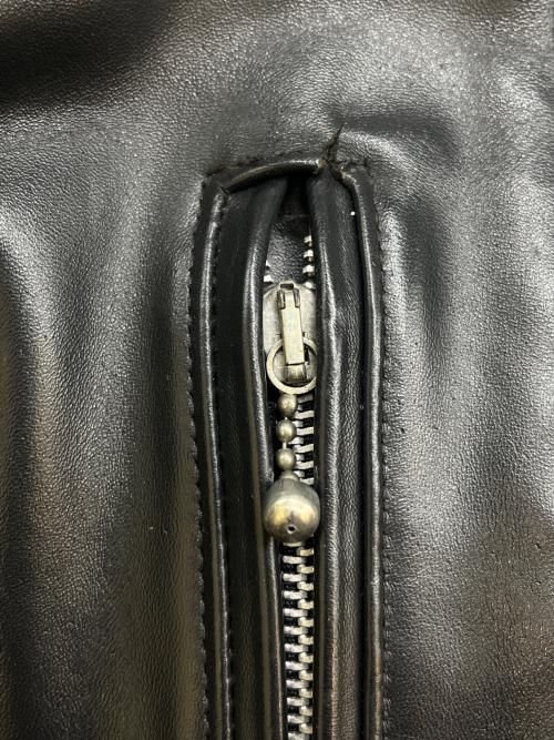 666 LEATHER WEAR（666レザーウェア）666 LEATHER WEAR (666レザーウェア) 666 Leather Wear　ダブルライダースジャケット ブラック サイズ:38の古着・服飾アイテム