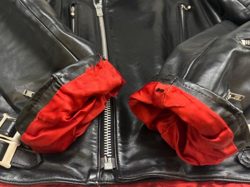 666 LEATHER WEAR（666レザーウェア）666 LEATHER WEAR (666レザーウェア) 666 Leather Wear　ダブルライダースジャケット ブラック サイズ:38の古着・服飾アイテム