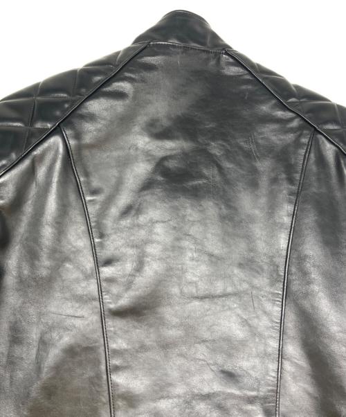 666 LEATHER WEAR（666レザーウェア）666 LEATHER WEAR (666レザーウェア) 666 Leather Wear　ダブルライダースジャケット ブラック サイズ:38の古着・服飾アイテム