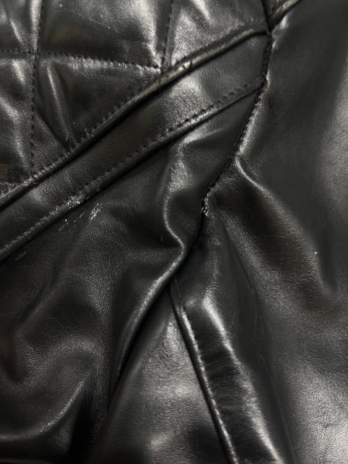 666 LEATHER WEAR（666レザーウェア）666 LEATHER WEAR (666レザーウェア) 666 Leather Wear　ダブルライダースジャケット ブラック サイズ:38の古着・服飾アイテム