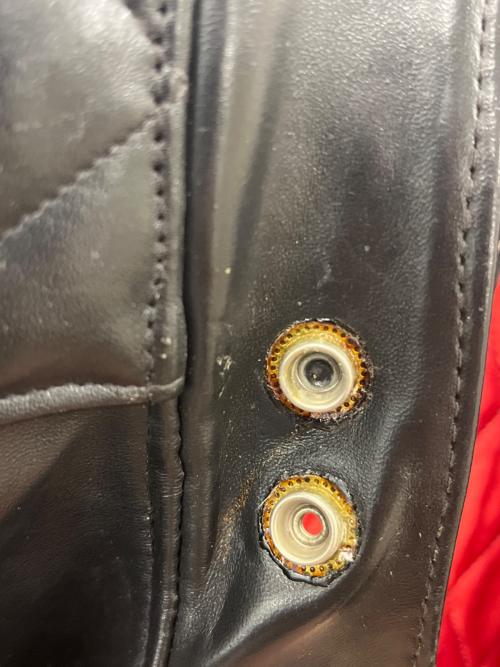 666 LEATHER WEAR（666レザーウェア）666 LEATHER WEAR (666レザーウェア) 666 Leather Wear　ダブルライダースジャケット ブラック サイズ:38の古着・服飾アイテム