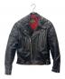 666 LEATHER WEAR（666レザーウェア）の古着「666 Leather Wear　ダブルライダースジャケット」｜ブラック