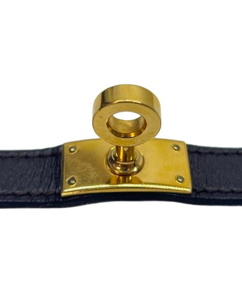 HERMES（エルメス）HERMES (エルメス) HERMES　ケリー ドゥブルトゥール　レザーブレスレット ブラウンの古着・服飾アイテム