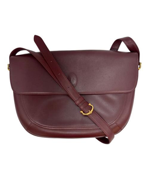 Cartier（カルティエ）Cartier (カルティエ) Cartier　マストライン　ショルダーバッグ ボルドーの古着・服飾アイテム