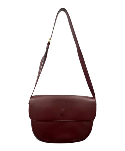 Cartier（カルティエ）Cartier (カルティエ) Cartier　マストライン　ショルダーバッグ ボルドーの古着・服飾アイテム