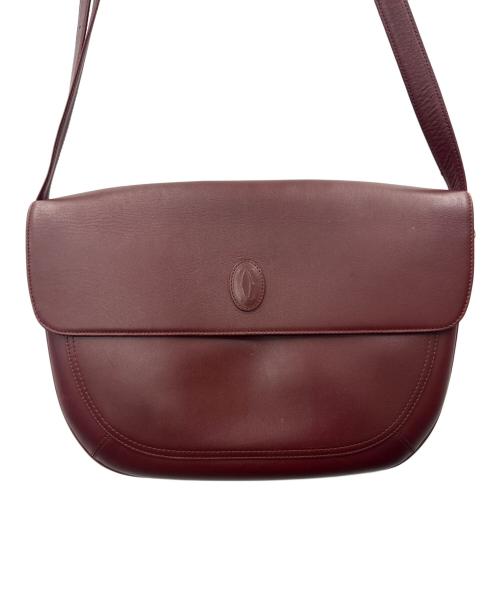 Cartier（カルティエ）Cartier (カルティエ) Cartier　マストライン　ショルダーバッグ ボルドーの古着・服飾アイテム