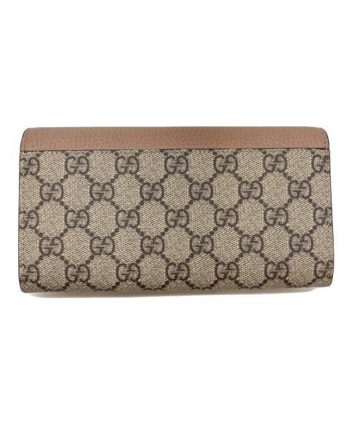 GUCCI（グッチ）GUCCI (グッチ) GUCCI　ダブルG バイカラー コンチネンタルウォレット 長財布 ピンク×ベージュの古着・服飾アイテム