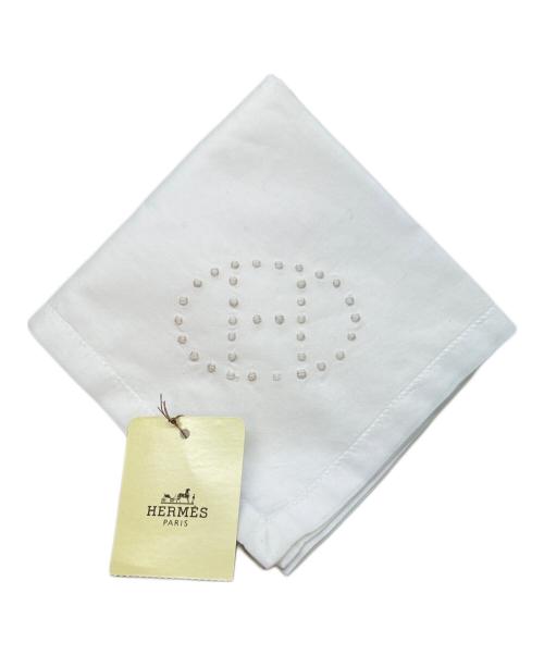HERMES（エルメス）HERMES (エルメス) HERMES　刺繍ロゴハンカチ 未使用品の古着・服飾アイテム