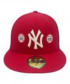 New Eraニューエラ）の古着「New Era　スパイクリー 59FIFTY　ヤンキース　キャップ」｜レッド