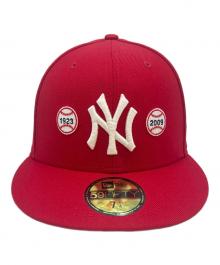New Era（ニューエラ）の古着「New Era　スパイクリー 59FIFTY　ヤンキース　キャップ」｜レッド