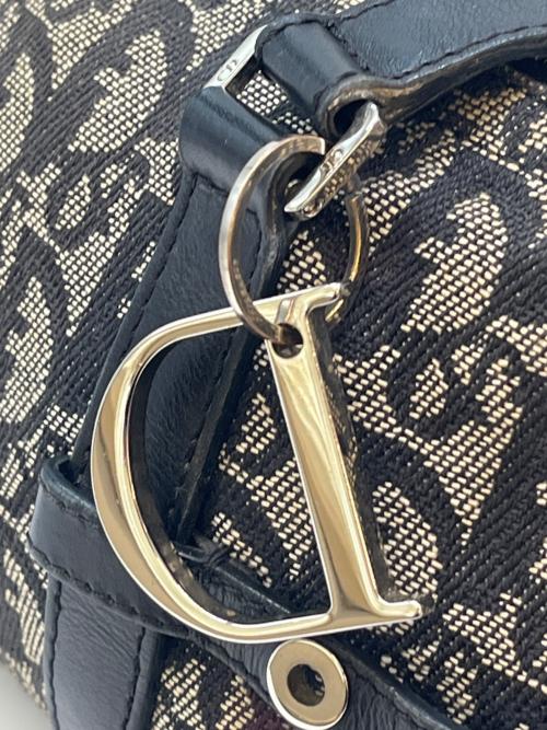 Christian Dior（クリスチャン ディオール）Christian Dior (クリスチャン ディオール) Christian Dior　トロッター　セミショルダーバッグ グレー×ブラックの古着・服飾アイテム