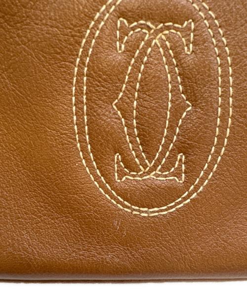 Cartier（カルティエ）Cartier (カルティエ) Cartier　マルチェロ　ハンドポーチ ブラウンの古着・服飾アイテム