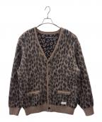 WACKO MARIAワコマリア）の古着「WACKO MARIA　LEOPARD HEAVY MOHAIR KNIT CARDIGAN　厚手カーディガン」｜ブラウン×ブラック
