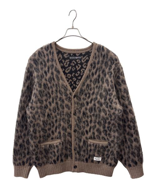 WACKO MARIA（ワコマリア）WACKO MARIA (ワコマリア) WACKO MARIA　LEOPARD HEAVY MOHAIR KNIT CARDIGAN　厚手カーディガン ブラウン×ブラック サイズ:Lの古着・服飾アイテム