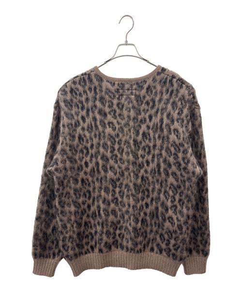 WACKO MARIA（ワコマリア）WACKO MARIA (ワコマリア) WACKO MARIA　LEOPARD HEAVY MOHAIR KNIT CARDIGAN　厚手カーディガン ブラウン×ブラック サイズ:Lの古着・服飾アイテム