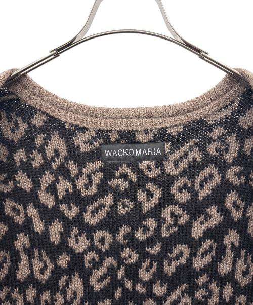 WACKO MARIA（ワコマリア）WACKO MARIA (ワコマリア) WACKO MARIA　LEOPARD HEAVY MOHAIR KNIT CARDIGAN　厚手カーディガン ブラウン×ブラック サイズ:Lの古着・服飾アイテム