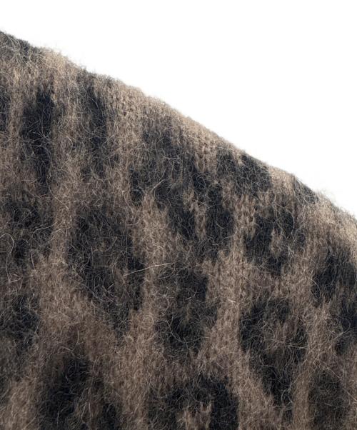 WACKO MARIA（ワコマリア）WACKO MARIA (ワコマリア) WACKO MARIA　LEOPARD HEAVY MOHAIR KNIT CARDIGAN　厚手カーディガン ブラウン×ブラック サイズ:Lの古着・服飾アイテム