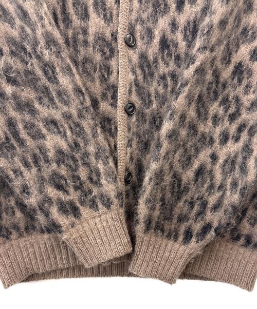 WACKO MARIA（ワコマリア）WACKO MARIA (ワコマリア) WACKO MARIA　LEOPARD HEAVY MOHAIR KNIT CARDIGAN　厚手カーディガン ブラウン×ブラック サイズ:Lの古着・服飾アイテム