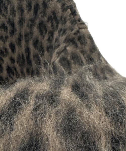 WACKO MARIA（ワコマリア）WACKO MARIA (ワコマリア) WACKO MARIA　LEOPARD HEAVY MOHAIR KNIT CARDIGAN　厚手カーディガン ブラウン×ブラック サイズ:Lの古着・服飾アイテム