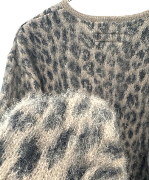 WACKO MARIA（ワコマリア）WACKO MARIA (ワコマリア) WACKO MARIA　LEOPARD HEAVY MOHAIR KNIT CARDIGAN　厚手カーディガン ブラウン×ブラック サイズ:Lの古着・服飾アイテム