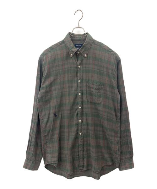NAUTICA（ノーティカ）NAUTICA (ノーティカ) NAUTICA　チェック　長袖シャツ グリーン×ブラウン サイズ:Mの古着・服飾アイテム