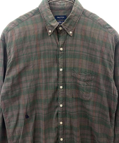 NAUTICA（ノーティカ）NAUTICA (ノーティカ) NAUTICA　チェック　長袖シャツ グリーン×ブラウン サイズ:Mの古着・服飾アイテム
