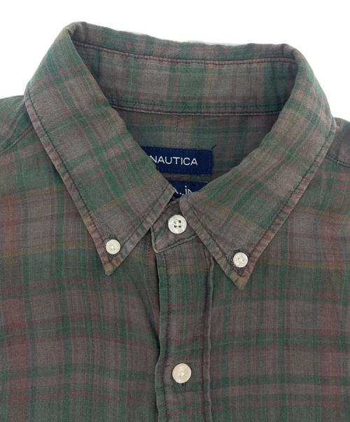 NAUTICA（ノーティカ）NAUTICA (ノーティカ) NAUTICA　チェック　長袖シャツ グリーン×ブラウン サイズ:Mの古着・服飾アイテム