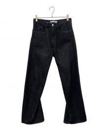 NVRFRGT（ネヴァーフォーゲット）の古着「NVRFRGT　COATING 3D TWISTED LEG JEANS　ジーンズ」｜インディゴ