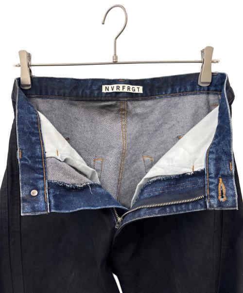 NVRFRGT（ネヴァーフォーゲット）NVRFRGT (ネヴァーフォーゲット) NVRFRGT　COATING 3D TWISTED LEG JEANS　ジーンズ インディゴ サイズ:1の古着・服飾アイテム
