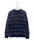COMME des GARCONS HOMMEコムデギャルソン オム）の古着「COMME des GARCONS HOMME　ボーダー　クルーネックスウェット」｜グレー×ネイビー