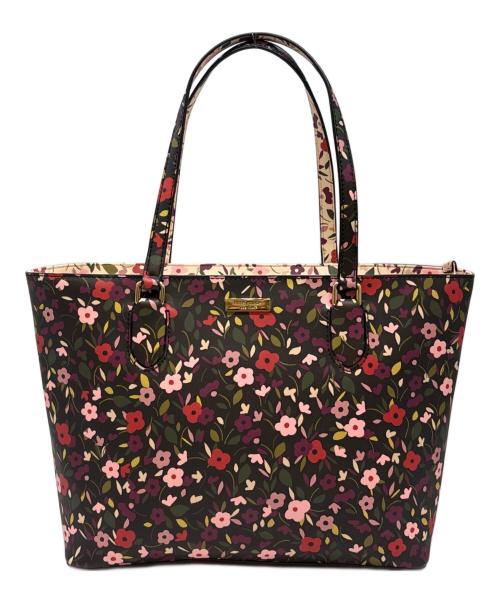 Kate Spade（ケイトスペード）Kate Spade (ケイトスペード) Kate Spade　Laurel Way Boho Floral Medium Dally　トートバッグ ブラック×ピンクの古着・服飾アイテム