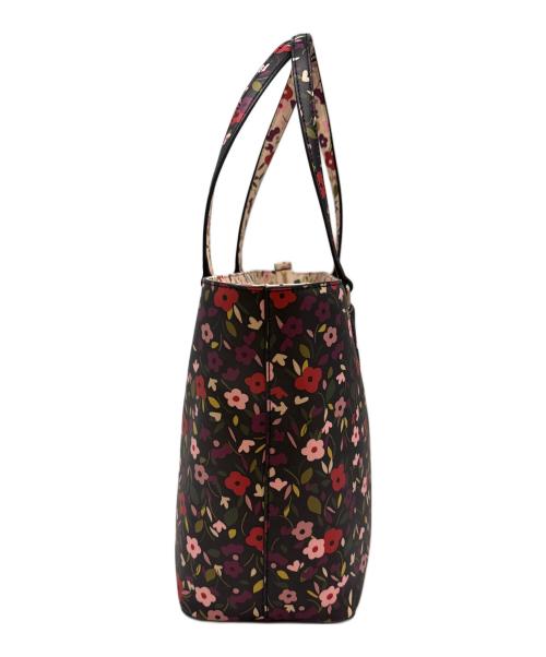 Kate Spade（ケイトスペード）Kate Spade (ケイトスペード) Kate Spade　Laurel Way Boho Floral Medium Dally　トートバッグ ブラック×ピンクの古着・服飾アイテム
