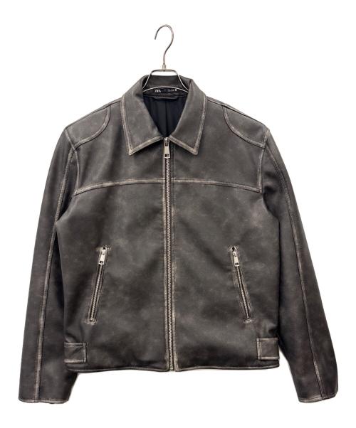 ZARA（ザラ）ZARA (ザラ) ZARA　フェイクレザージャケット ブラック サイズ:USA Lの古着・服飾アイテム