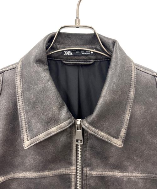 ZARA（ザラ）ZARA (ザラ) ZARA　フェイクレザージャケット ブラック サイズ:USA Lの古着・服飾アイテム