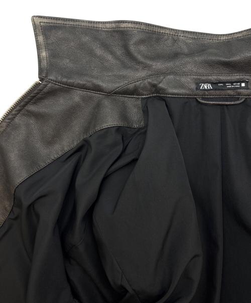 ZARA（ザラ）ZARA (ザラ) ZARA　フェイクレザージャケット ブラック サイズ:USA Lの古着・服飾アイテム