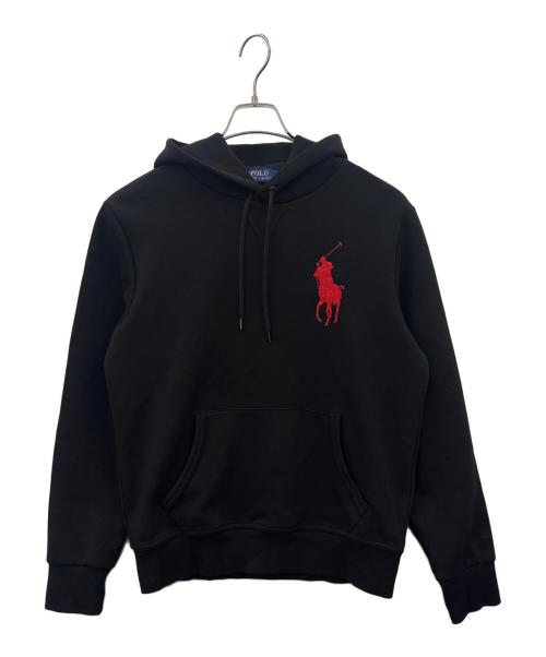 POLO RALPH LAUREN（ポロ・ラルフローレン）POLO RALPH LAUREN (ポロ・ラルフローレン) POLO RALPH LAUREN　ビッグポニー　プルオーバーパーカー ブラック×レッド サイズ:Sの古着・服飾アイテム