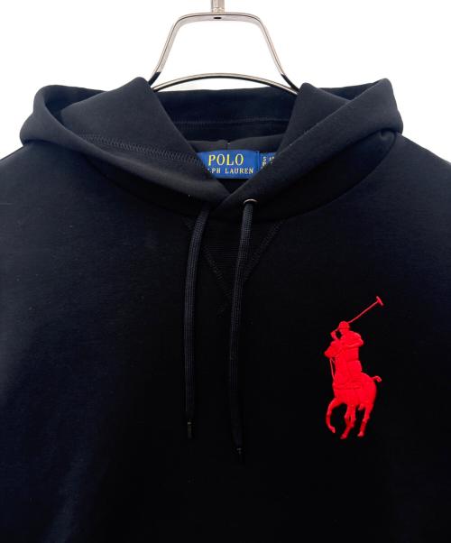 POLO RALPH LAUREN（ポロ・ラルフローレン）POLO RALPH LAUREN (ポロ・ラルフローレン) POLO RALPH LAUREN　ビッグポニー　プルオーバーパーカー ブラック×レッド サイズ:Sの古着・服飾アイテム