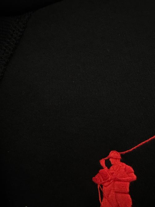 POLO RALPH LAUREN（ポロ・ラルフローレン）POLO RALPH LAUREN (ポロ・ラルフローレン) POLO RALPH LAUREN　ビッグポニー　プルオーバーパーカー ブラック×レッド サイズ:Sの古着・服飾アイテム