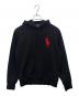 POLO RALPH LAUREN（ポロ・ラルフローレン）の古着「POLO RALPH LAUREN　ビッグポニー　プルオーバーパーカー」｜ブラック×レッド