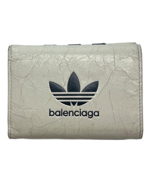 BALENCIAGA（バレンシアガ）BALENCIAGA (バレンシアガ) adidas (アディダス) BALENCIAGA × adidas  3つ折り財布 ホワイト×ブラックの古着・服飾アイテム