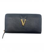 VERSACEヴェルサーチ）の古着「VERSACE　ヴィルトゥス　ラウンドファスナー長財布」｜ブラック