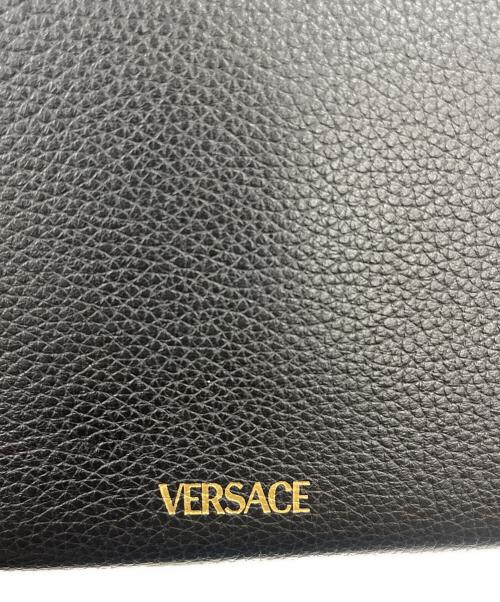 VERSACE（ヴェルサーチ）VERSACE (ヴェルサーチ) VERSACE　ヴィルトゥス　ラウンドファスナー長財布 ブラックの古着・服飾アイテム