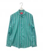 SUPREMEシュプリーム）の古着「Supreme　ストライプ　長袖シャツ　19AW」｜グリーン
