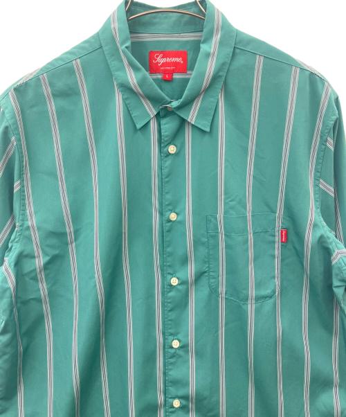 SUPREME（シュプリーム）SUPREME (シュプリーム) Supreme　ストライプ　長袖シャツ　19AW グリーン サイズ:Lの古着・服飾アイテム