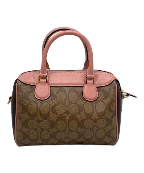 COACH（コーチ）COACH (コーチ) COACH  2WAYバッグ ブラウン×ピンクの古着・服飾アイテム