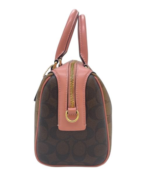 COACH（コーチ）COACH (コーチ) COACH  2WAYバッグ ブラウン×ピンクの古着・服飾アイテム